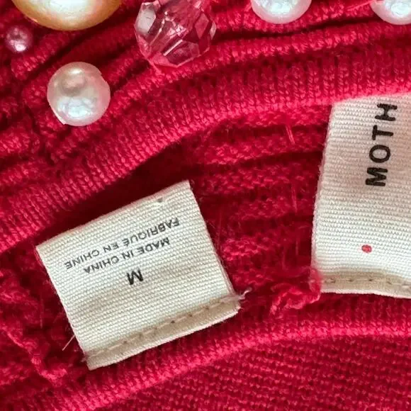 New ~ MOTH ~ Anthropologie ~ Beaded Top Size M GORGEOUS Viscose - Picture 9 of 10